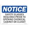 Signmission OSHA Sign, Glasses Required Prior To Opening, 10in X 7in Plastic, 10" W, 7" H, Landscap OS-NS-P-710-L-18183 - alternate 1